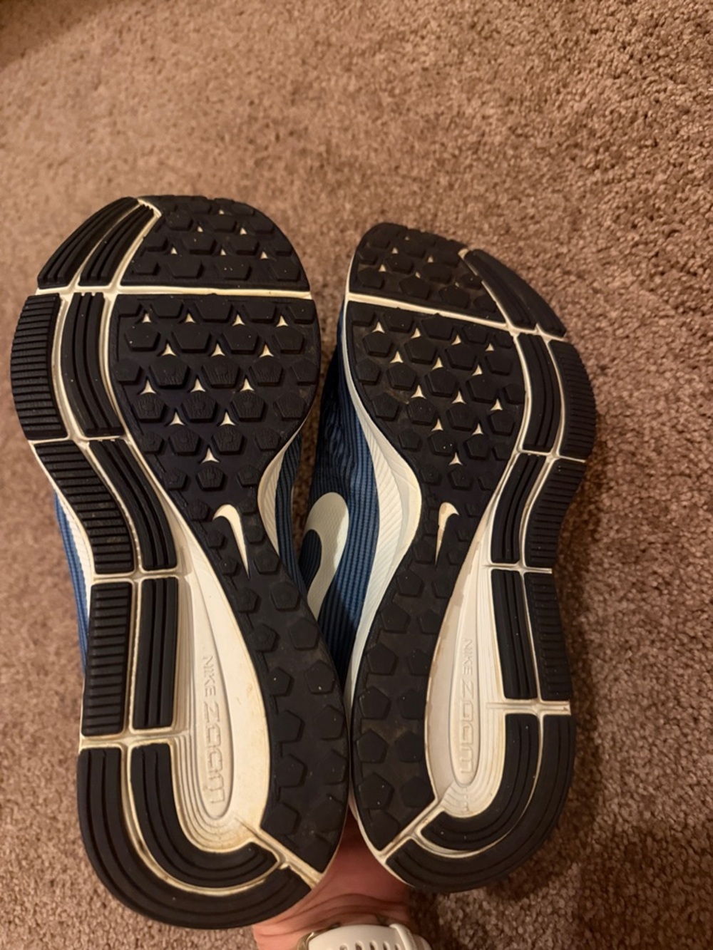 Nike Navy & White Running Sneakers with Red Accents - Picture 4 of 5
